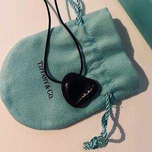 Tiffany & Co. Elsa Peretti Full Heart Black Necklace